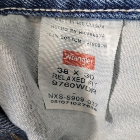 Vintage Wrangler Blue Relaxed Fit Straight Leg Jeans - Picture 9 of 11